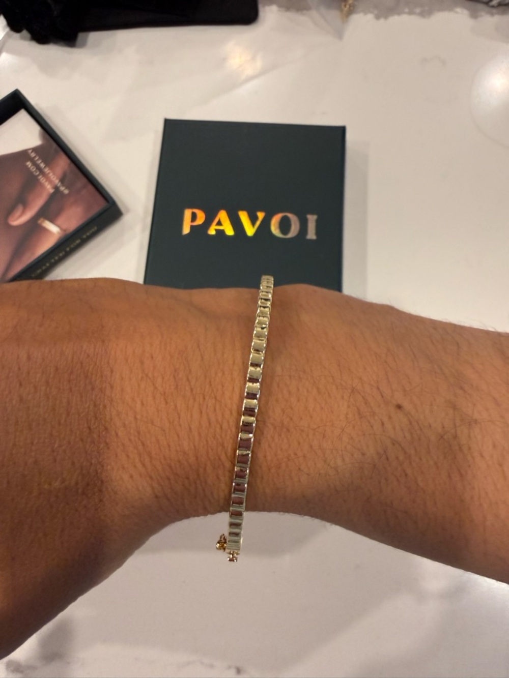 PAVOI Gold Tennis Bracelet for Women